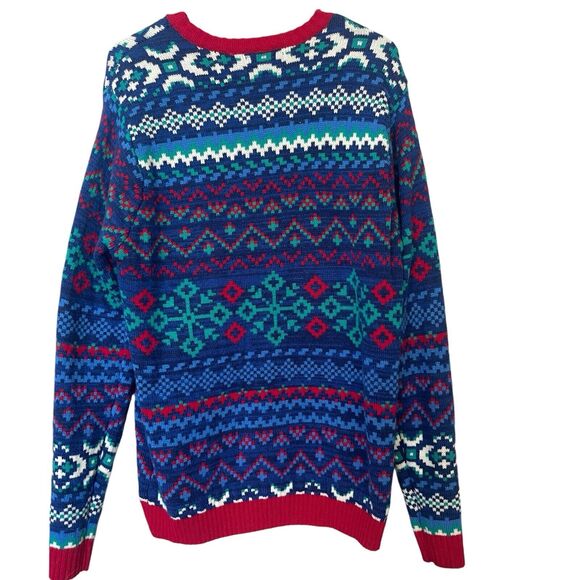 Blizzard Bay Christmas Sweater Mens Large Fair Isle Shark Ugly Sweater Party - Picture 2 of 11